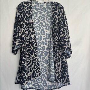 Pink Milly leopard print open-front garment is a lightweight, sheer kimono